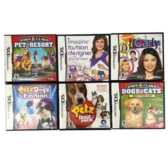 Paws and Claws Petz Dogz Imagine Fashion Designer iCarly Nintendo DS Lot of 6